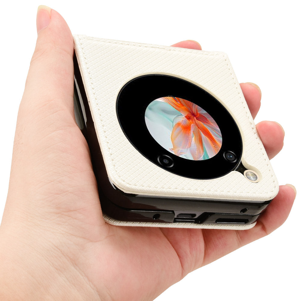 For ZTE nubia Flip 5G / Libero Flip A304ZT Case Leather Phone Cover with Card Slot - White