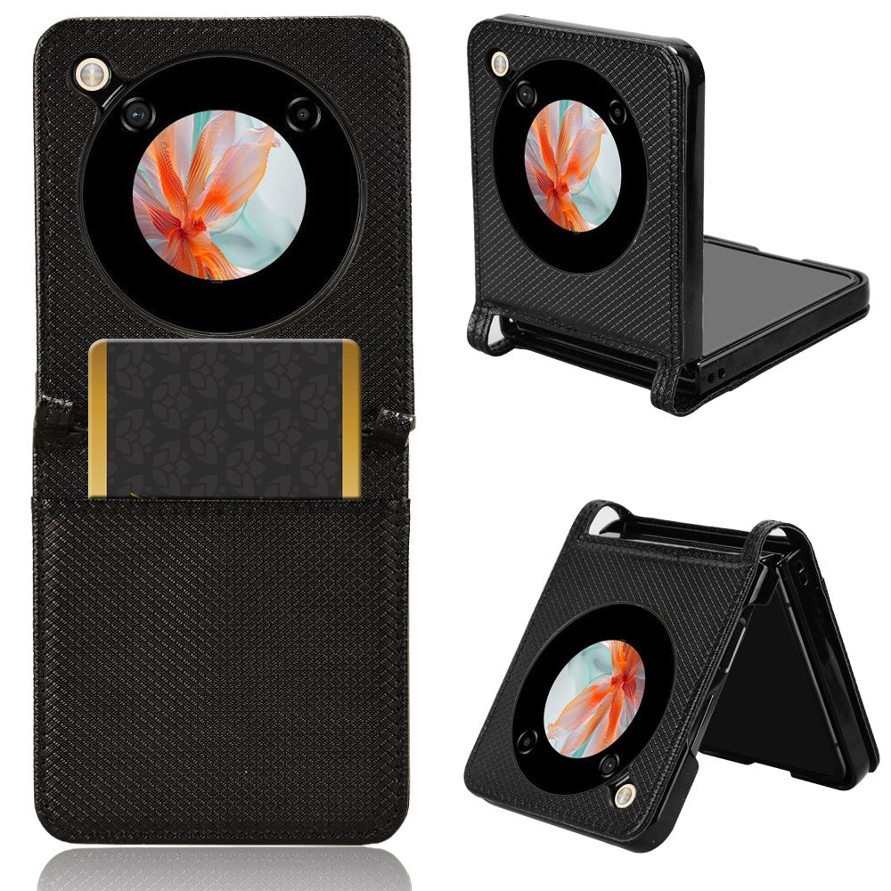For ZTE nubia Flip 5G / Libero Flip A304ZT Case Leather Phone Cover with Card Slot - Black