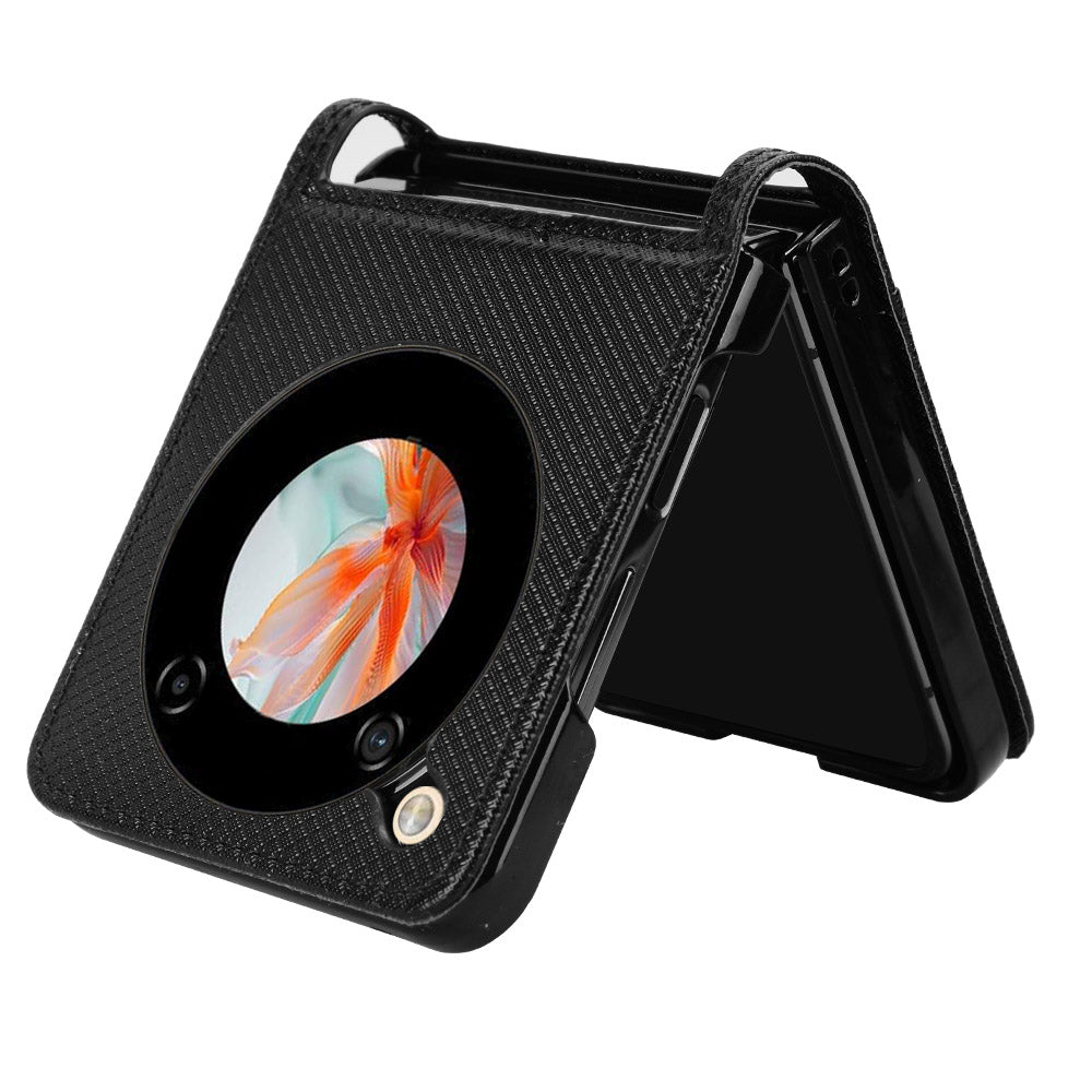 For ZTE nubia Flip 5G / Libero Flip A304ZT Case Leather Phone Cover with Card Slot - Black