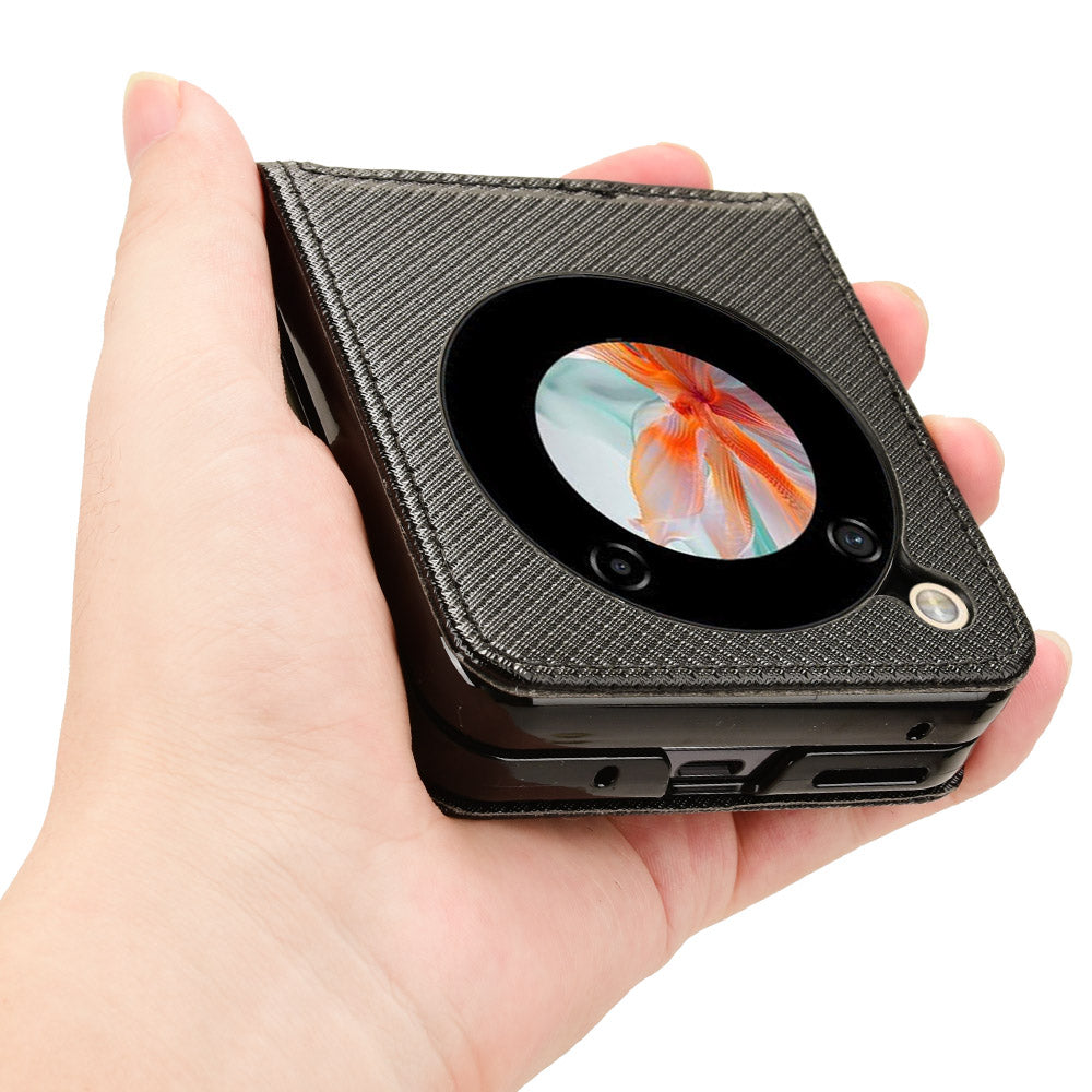 For ZTE nubia Flip 5G / Libero Flip A304ZT Case Leather Phone Cover with Card Slot - Black