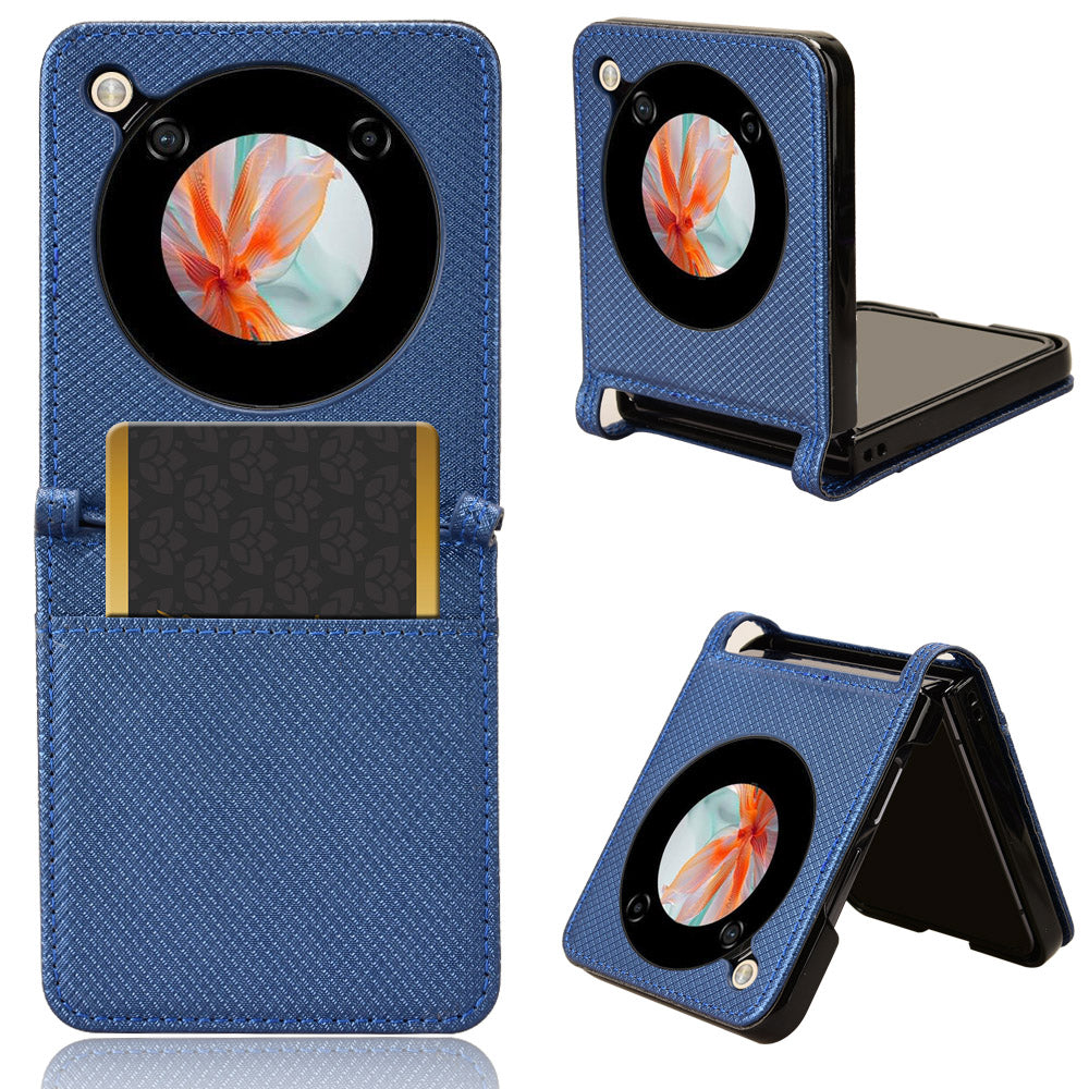 For ZTE nubia Flip 5G / Libero Flip A304ZT Case Leather Phone Cover with Card Slot - Blue