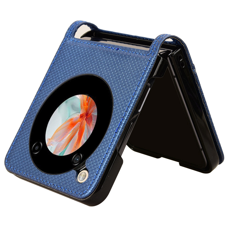 For ZTE nubia Flip 5G / Libero Flip A304ZT Case Leather Phone Cover with Card Slot - Blue