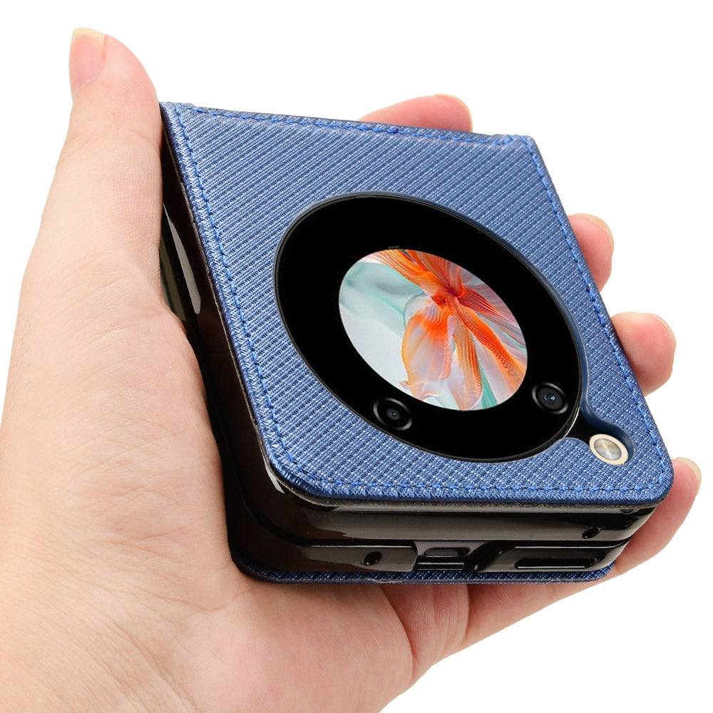 For ZTE nubia Flip 5G / Libero Flip A304ZT Case Leather Phone Cover with Card Slot - Blue