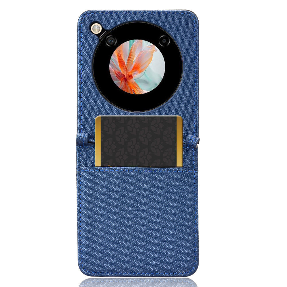 For ZTE nubia Flip 5G / Libero Flip A304ZT Case Leather Phone Cover with Card Slot - Blue