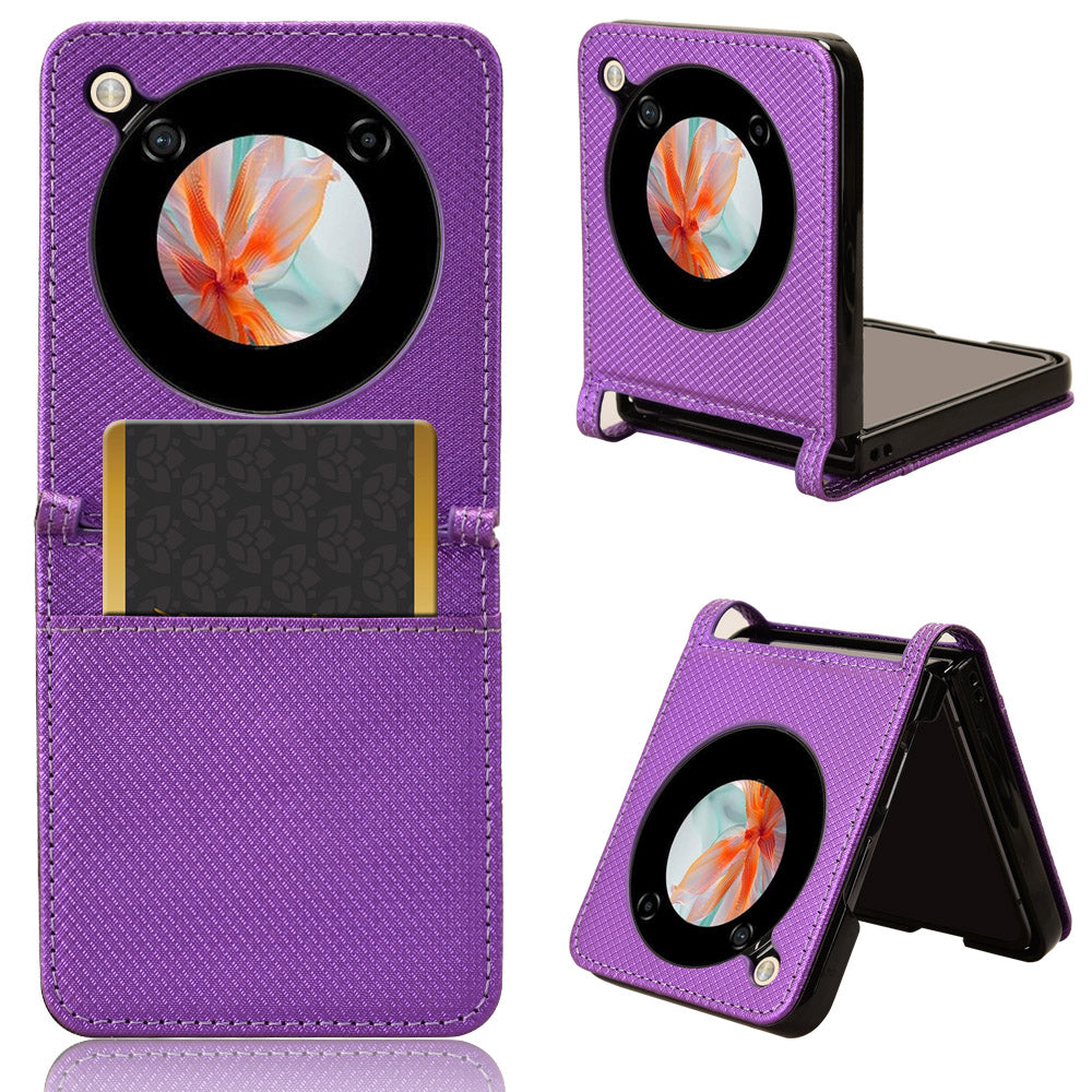 For ZTE nubia Flip 5G / Libero Flip A304ZT Case Leather Phone Cover with Card Slot - Purple