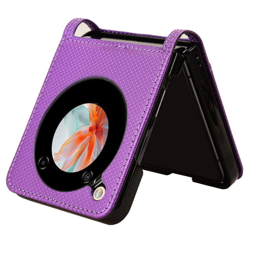 For ZTE nubia Flip 5G / Libero Flip A304ZT Case Leather Phone Cover with Card Slot - Purple
