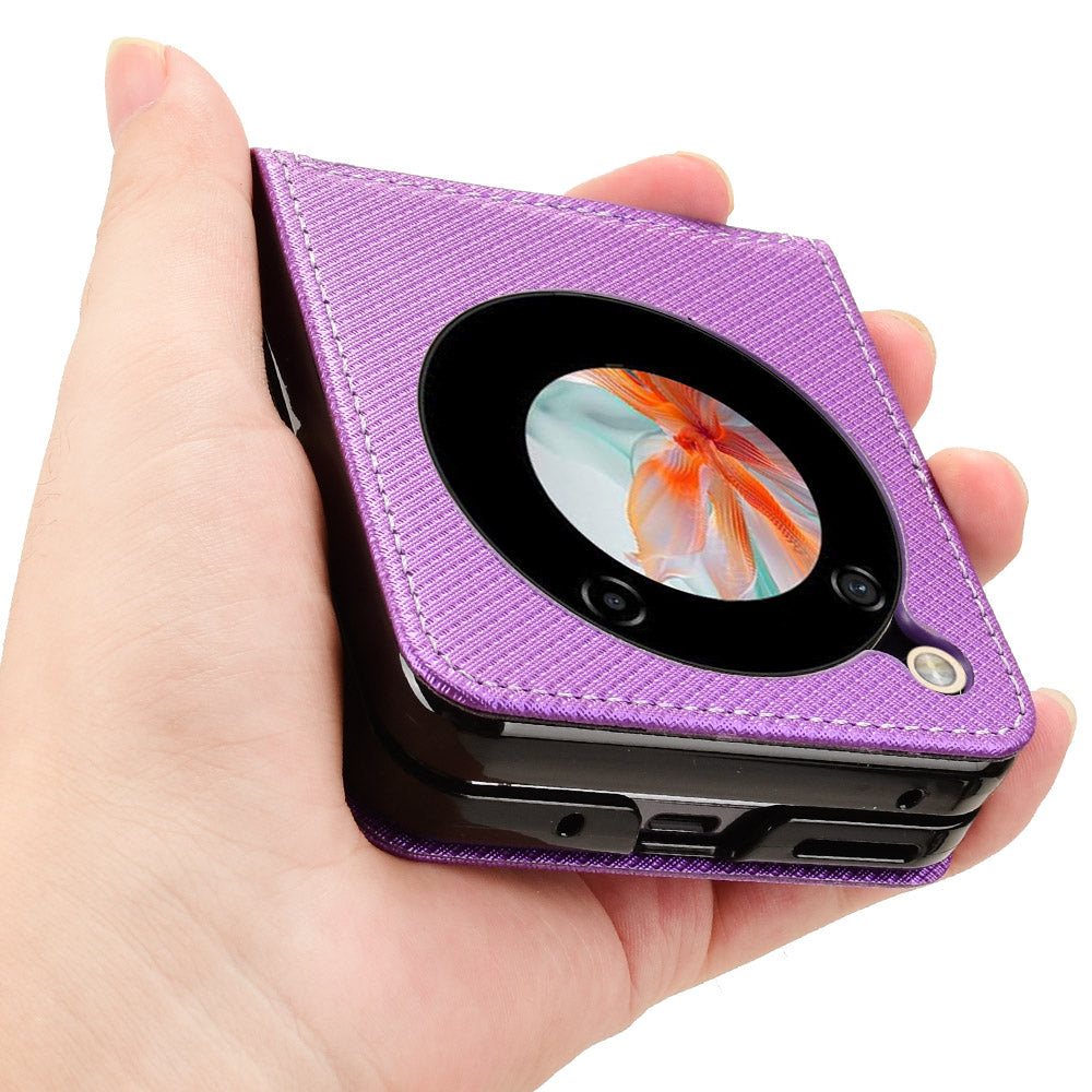 For ZTE nubia Flip 5G / Libero Flip A304ZT Case Leather Phone Cover with Card Slot - Purple