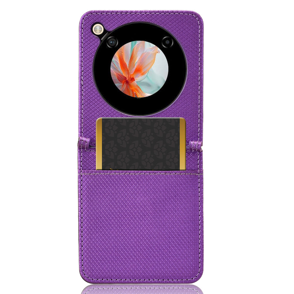 For ZTE nubia Flip 5G / Libero Flip A304ZT Case Leather Phone Cover with Card Slot - Purple