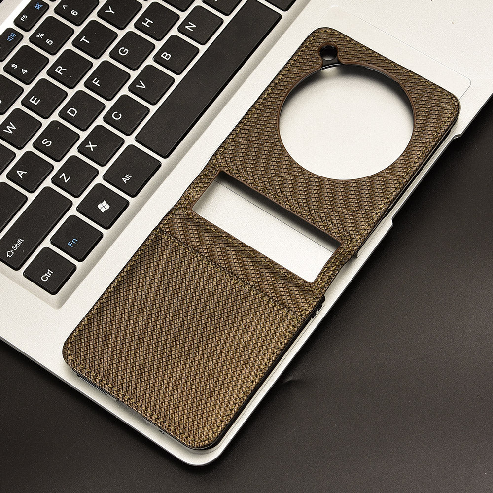 For ZTE nubia Flip 5G / Libero Flip A304ZT Case Leather Phone Cover with Card Slot - Brown