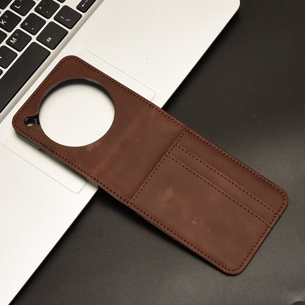 For ZTE nubia Flip 5G / Libero Flip A304ZT Leather Case Card Slots Phone Cover - Brown