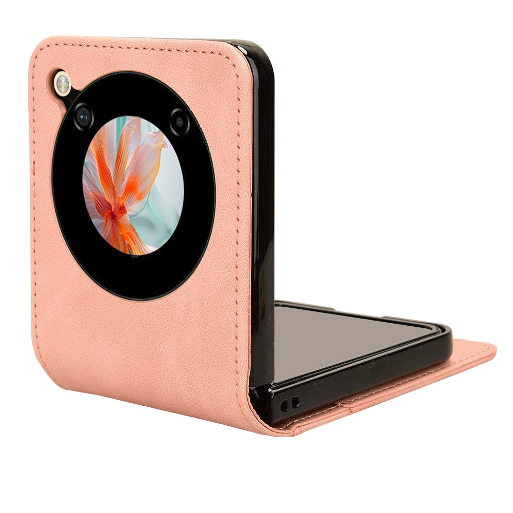 For ZTE nubia Flip 5G / Libero Flip A304ZT Leather Case Card Slots Phone Cover - Pink