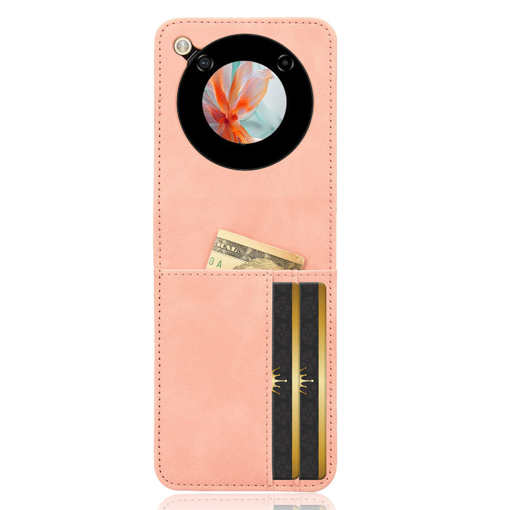 For ZTE nubia Flip 5G / Libero Flip A304ZT Leather Case Card Slots Phone Cover - Pink