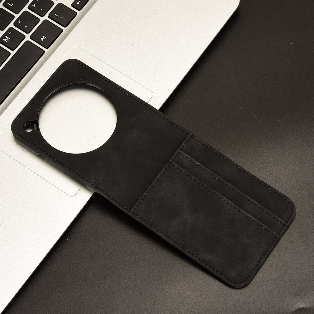 For ZTE nubia Flip 5G / Libero Flip A304ZT Leather Case Card Slots Phone Cover - Black