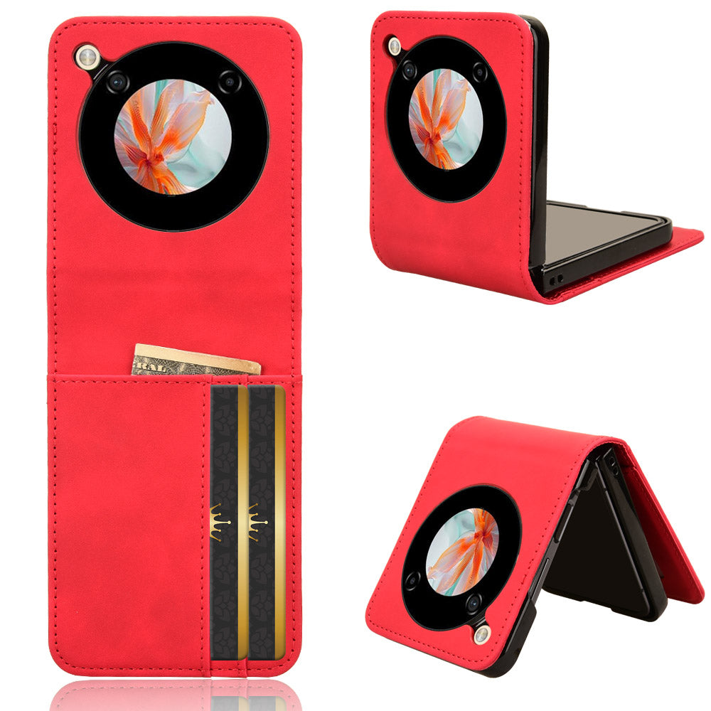 For ZTE nubia Flip 5G / Libero Flip A304ZT Leather Case Card Slots Phone Cover - Red