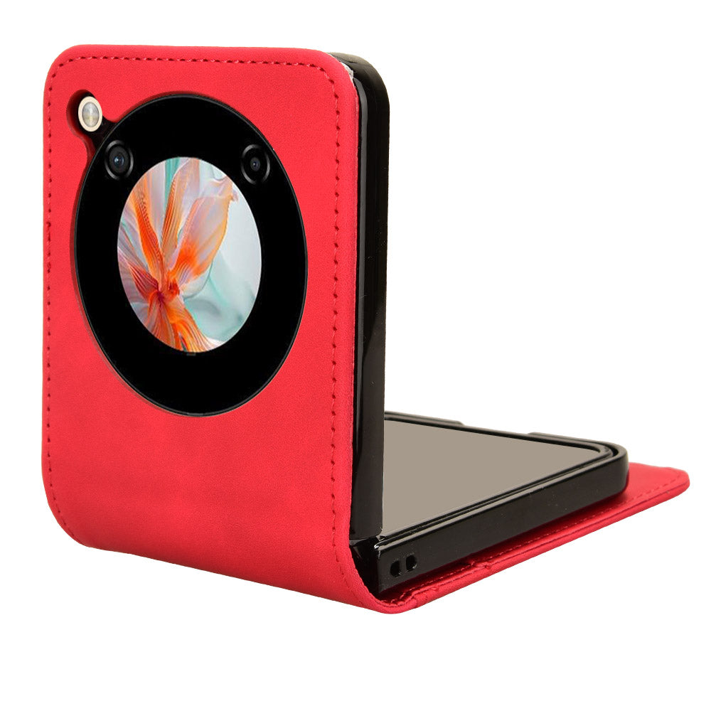 For ZTE nubia Flip 5G / Libero Flip A304ZT Leather Case Card Slots Phone Cover - Red