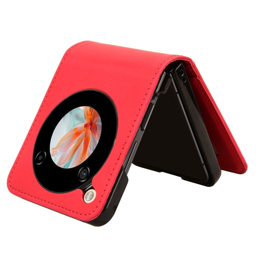 For ZTE nubia Flip 5G / Libero Flip A304ZT Leather Case Card Slots Phone Cover - Red