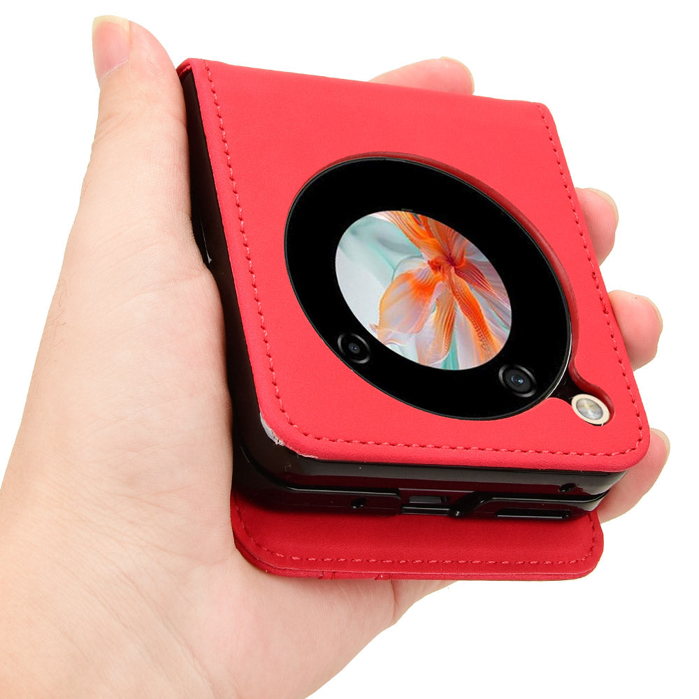 For ZTE nubia Flip 5G / Libero Flip A304ZT Leather Case Card Slots Phone Cover - Red