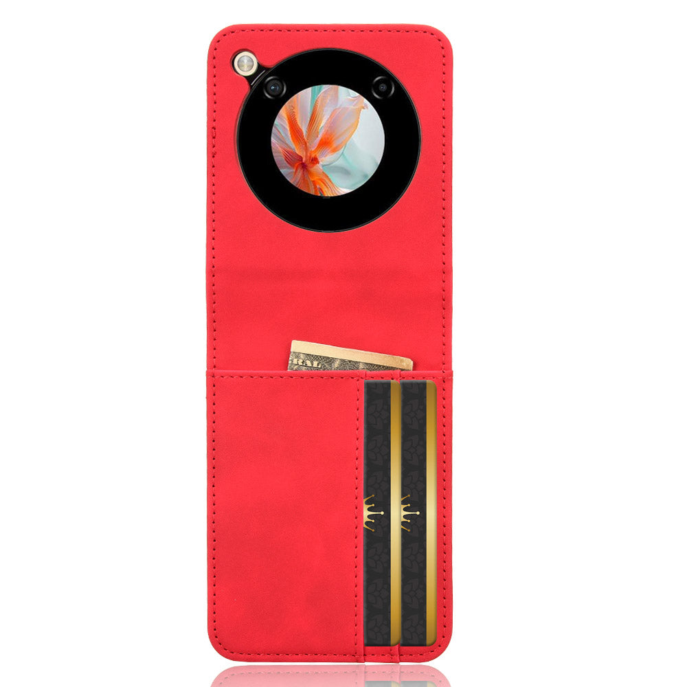 For ZTE nubia Flip 5G / Libero Flip A304ZT Leather Case Card Slots Phone Cover - Red
