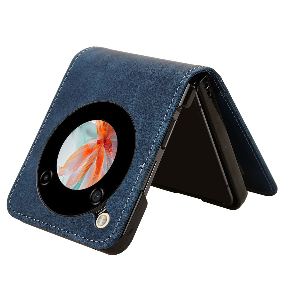 For ZTE nubia Flip 5G / Libero Flip A304ZT Leather Case Card Slots Phone Cover - Blue