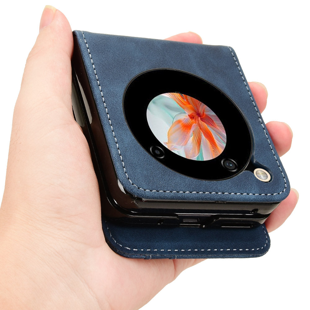 For ZTE nubia Flip 5G / Libero Flip A304ZT Leather Case Card Slots Phone Cover - Blue