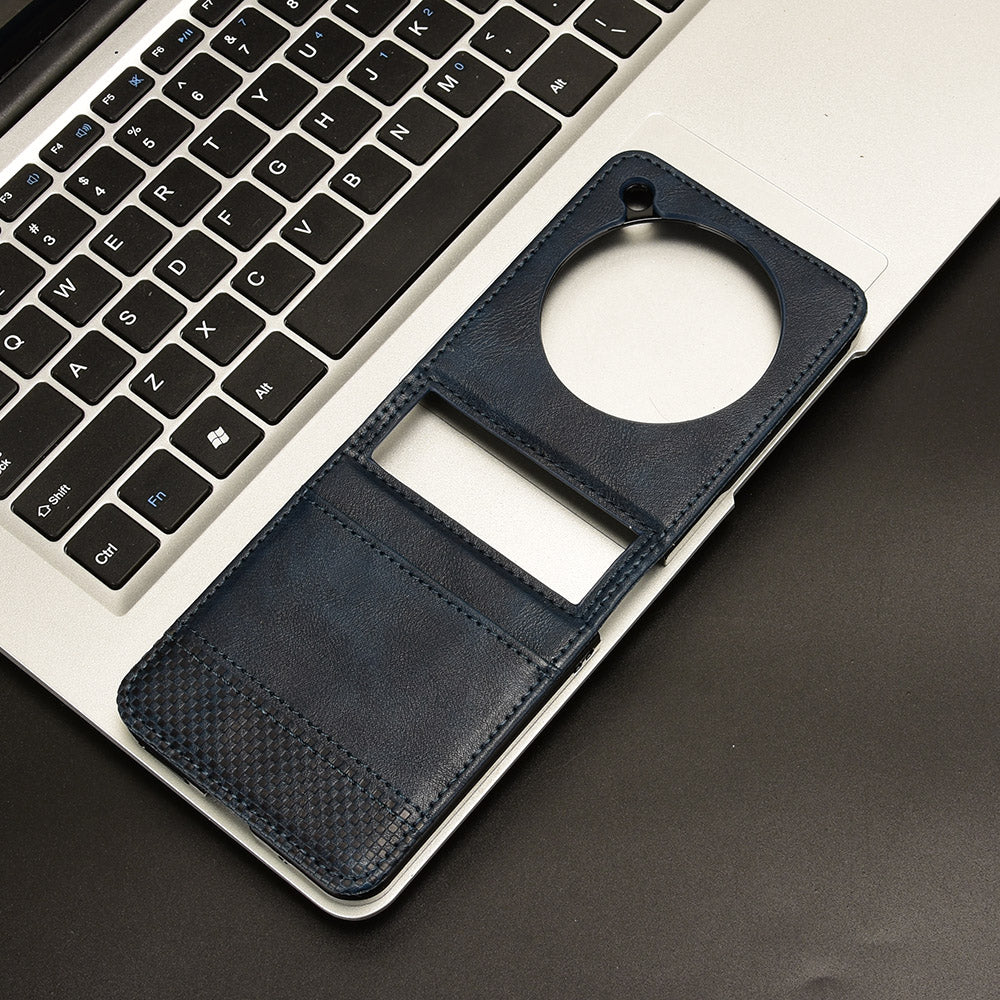 For ZTE nubia Flip 5G / Libero Flip A304ZT Case Card Holder Retro PU Leather Phone Cover - Blue