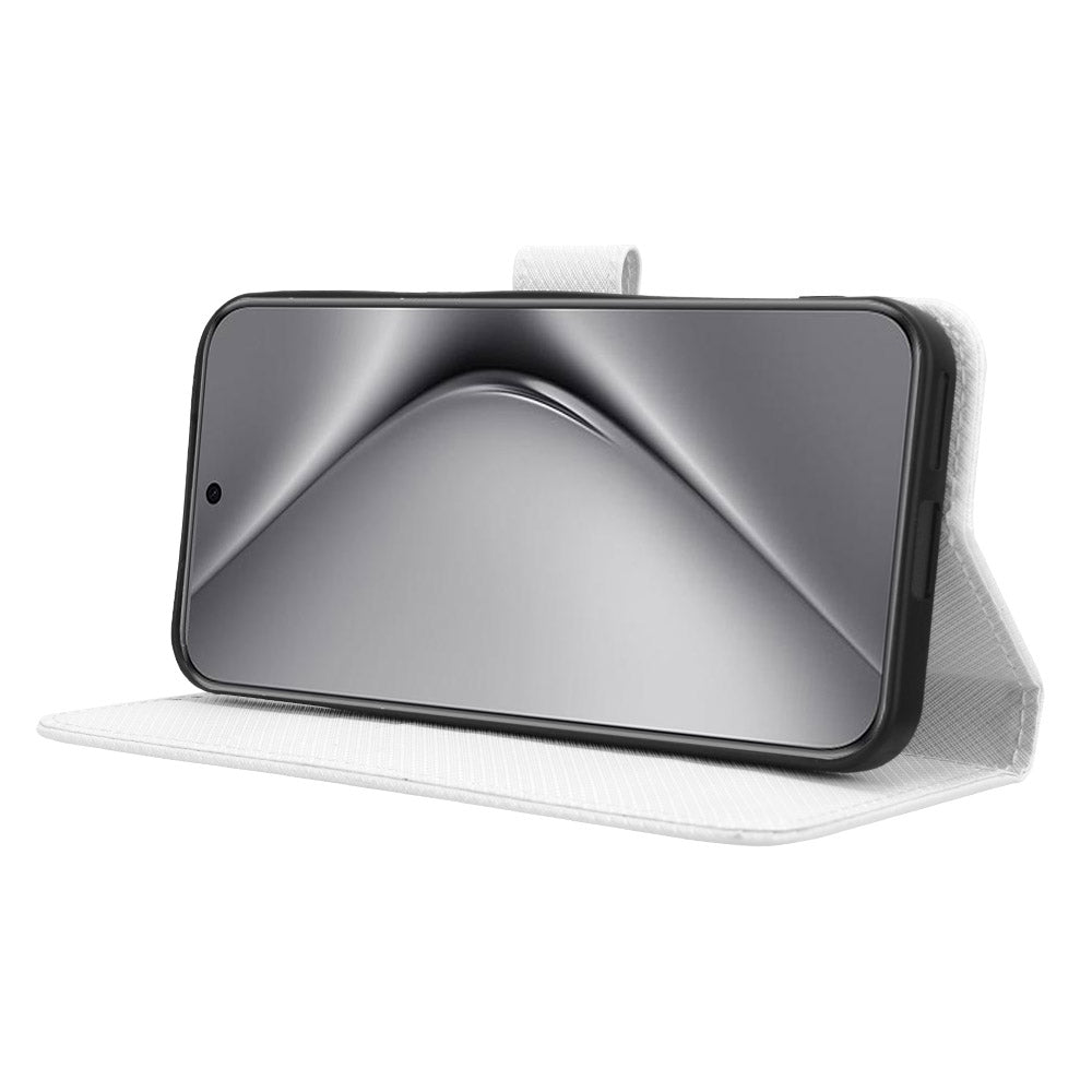 For Huawei Pura 70 Wholesale Phone Case Diamond Texture Leather Stand Wallet Cover - White