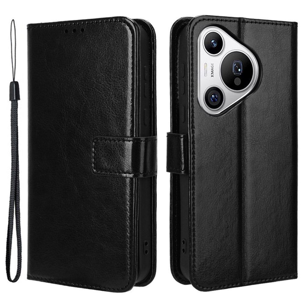 For Huawei Pura 70 Case Wallet Leather Cover Mobile Phone Accessories Wholesale - Black