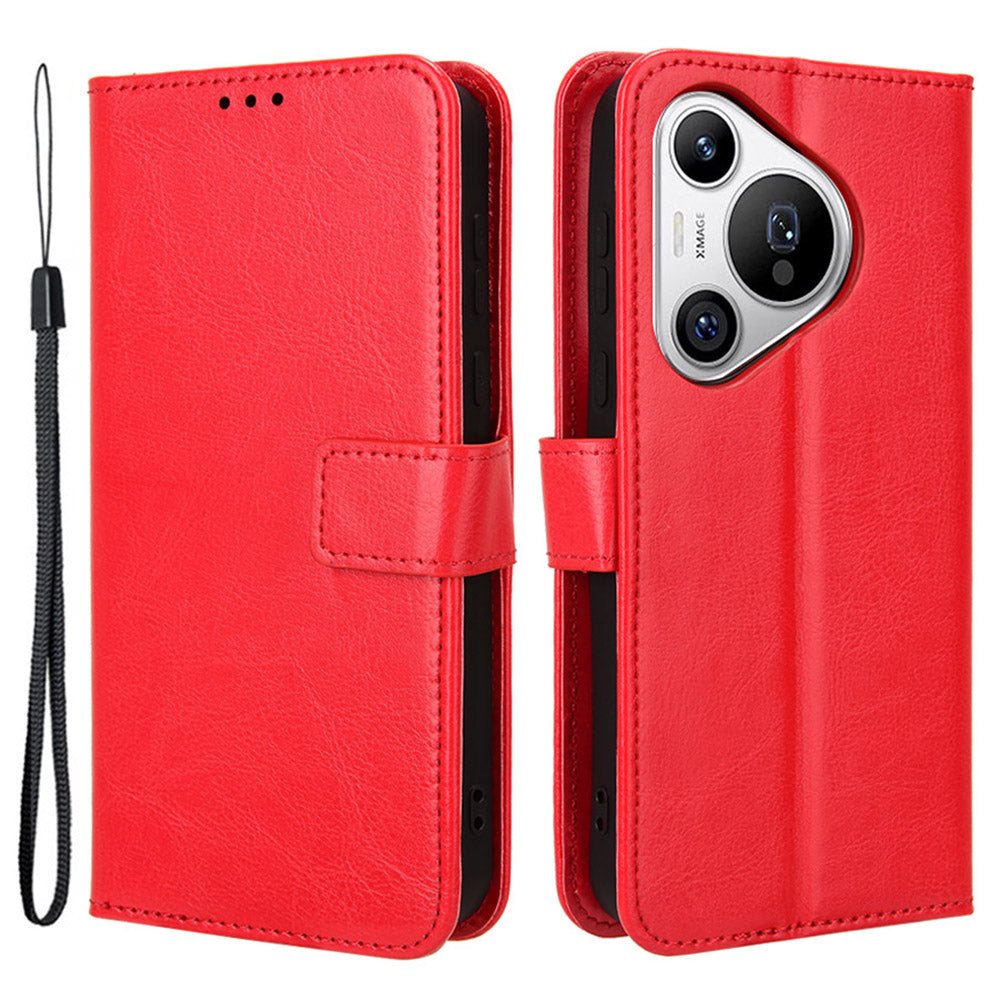 For Huawei Pura 70 Case Wallet Leather Cover Mobile Phone Accessories Wholesale - Red
