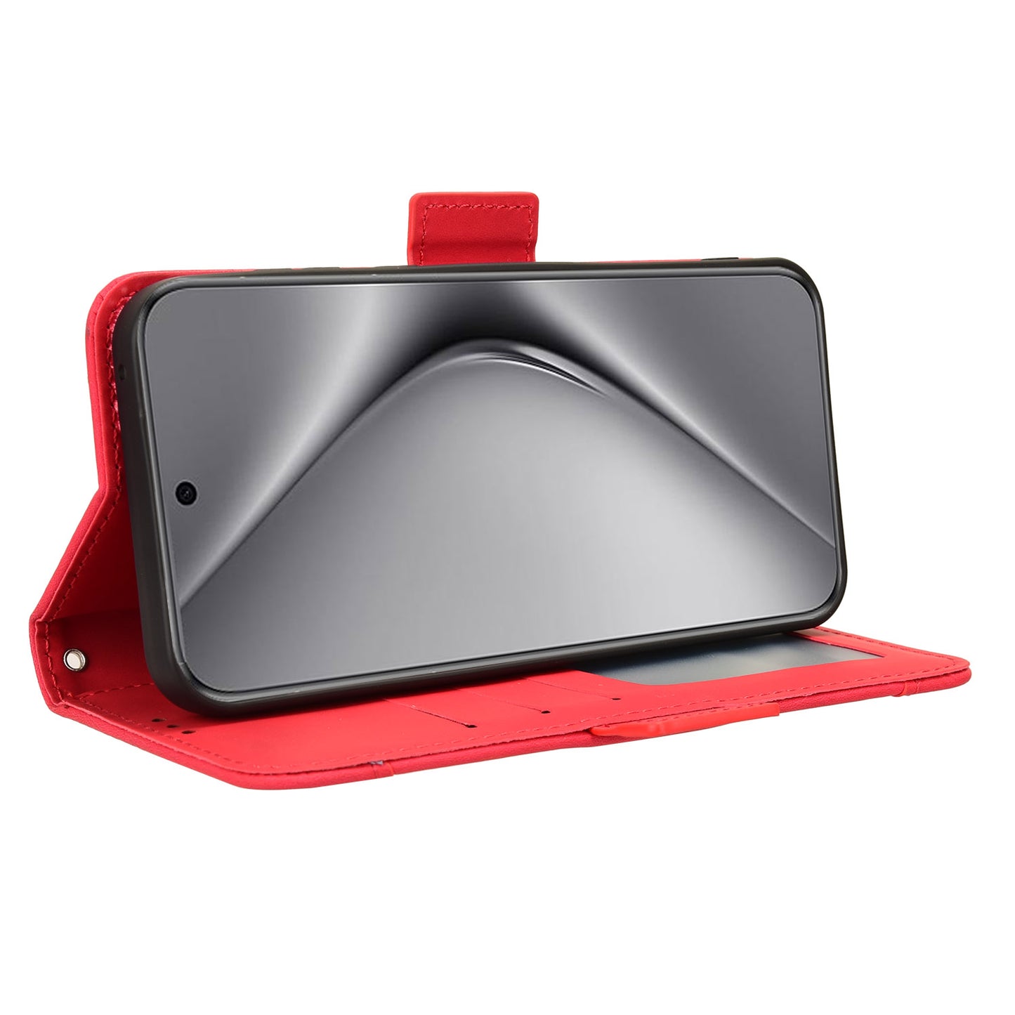 For Huawei Pura 70 Leather Case Multiple Card Slots Mobile Phone Cover Wholesale - Red