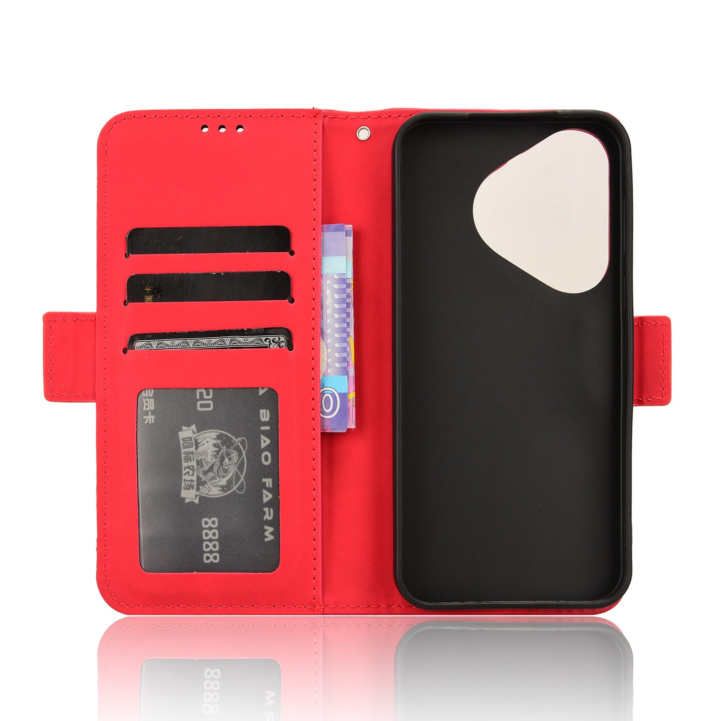 For Huawei Pura 70 Leather Case Multiple Card Slots Mobile Phone Cover Wholesale - Red