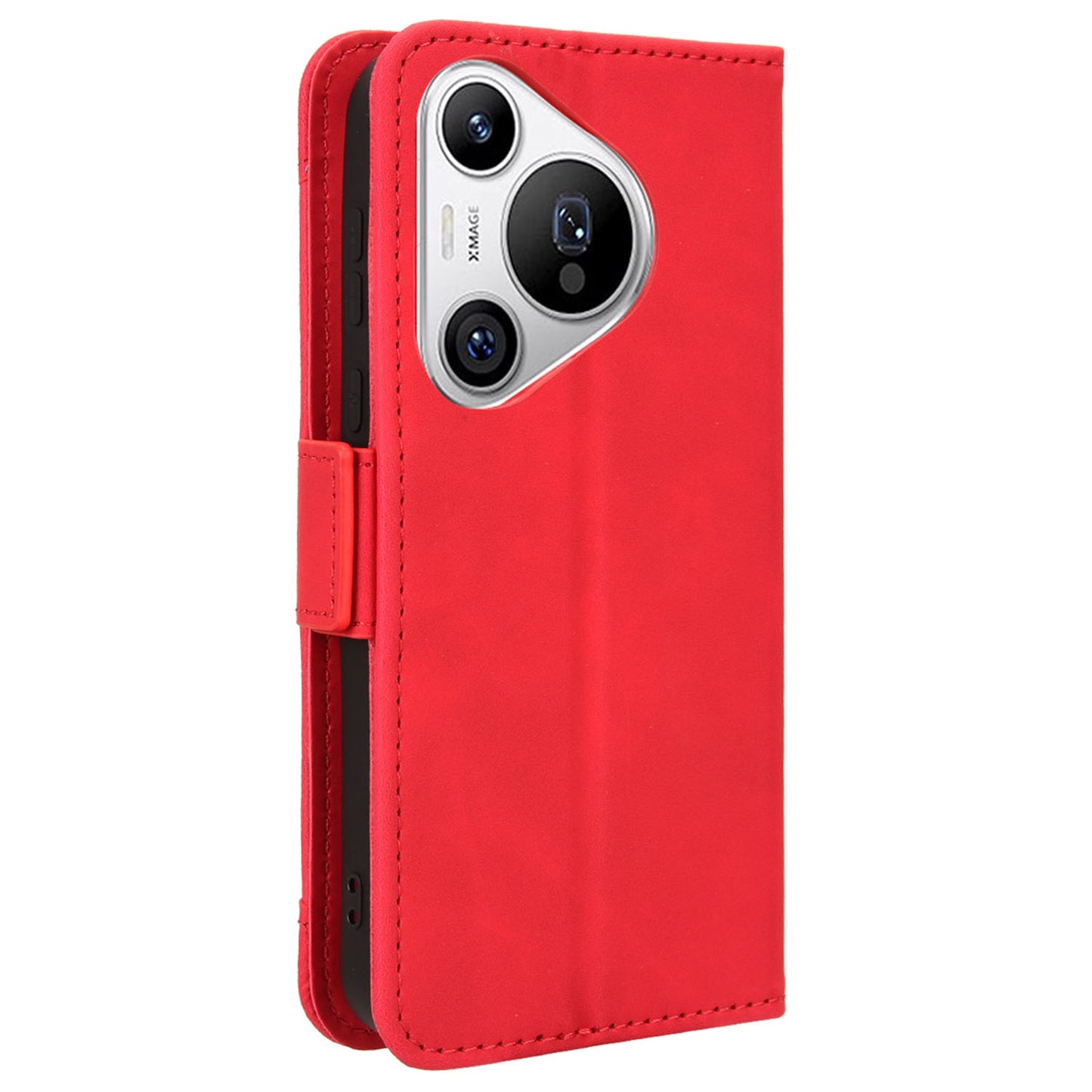 For Huawei Pura 70 Leather Case Multiple Card Slots Mobile Phone Cover Wholesale - Red