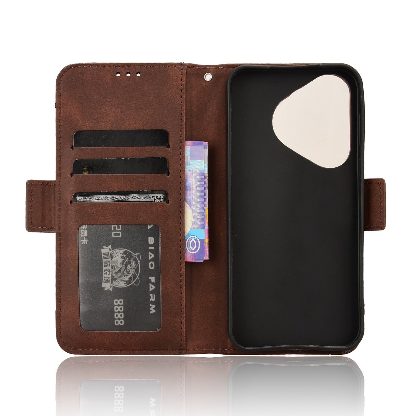 For Huawei Pura 70 Leather Case Multiple Card Slots Mobile Phone Cover Wholesale - Brown