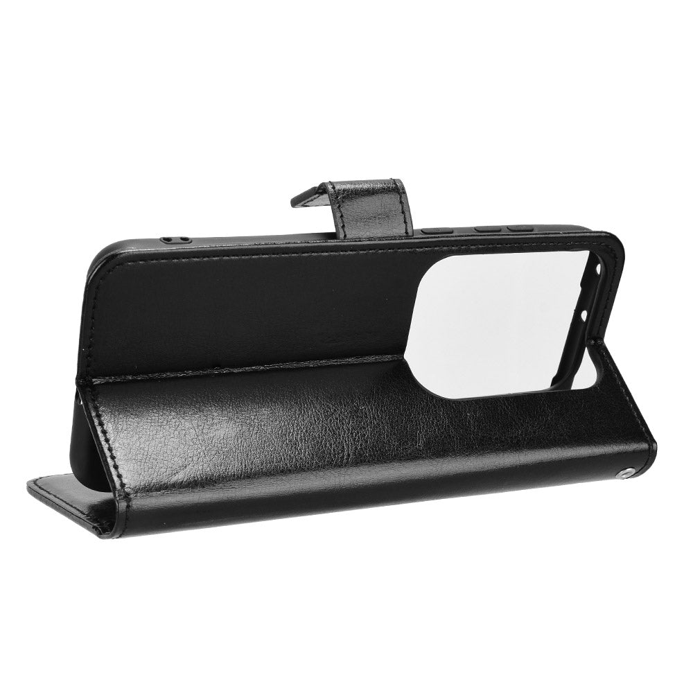 For Huawei Pura 70 Pro / 70 Pro+ / 70 Ultra Leather Case Crazy Horse Texture Wallet Phone Cover - Black