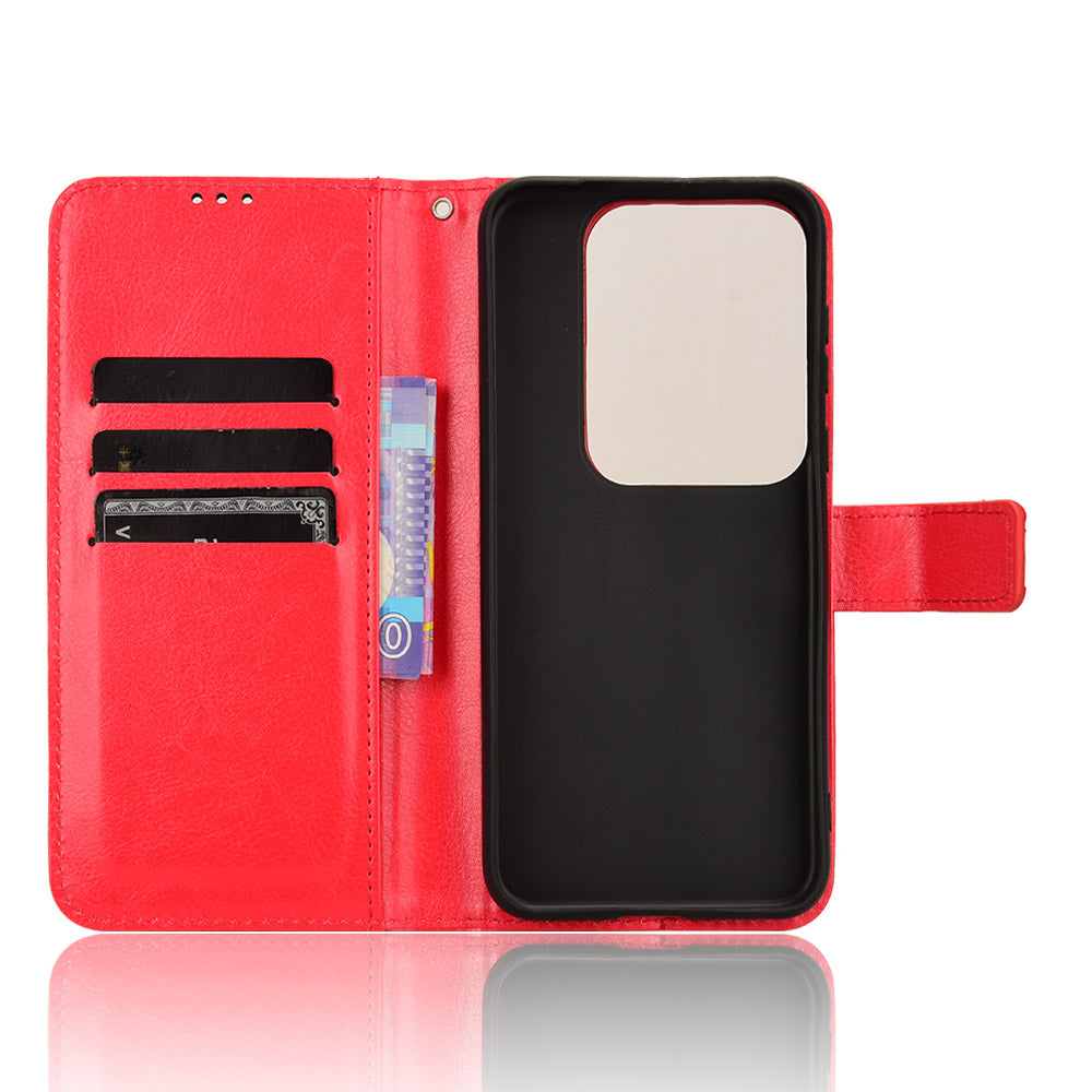 For Huawei Pura 70 Pro / 70 Pro+ / 70 Ultra Leather Case Crazy Horse Texture Wallet Phone Cover - Red