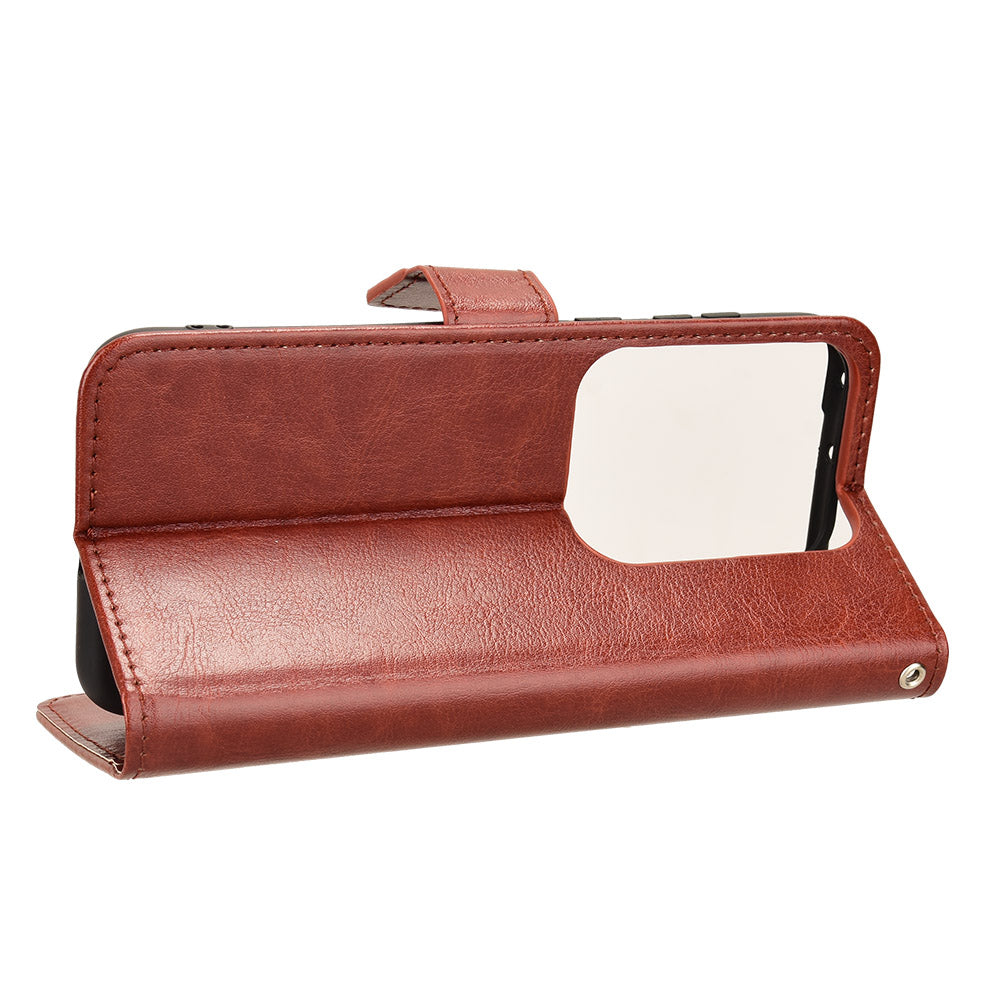 For Huawei Pura 70 Pro / 70 Pro+ / 70 Ultra Leather Case Crazy Horse Texture Wallet Phone Cover - Brown