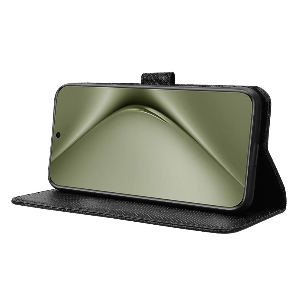 For Huawei Pura 70 Pro / 70 Pro+ / 70 Ultra Case Diamond Texture Phone Leather Cover - Black