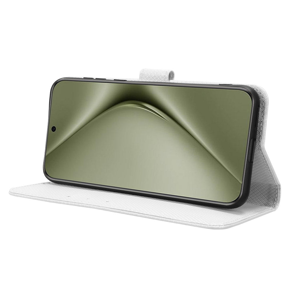 For Huawei Pura 70 Pro / 70 Pro+ / 70 Ultra Case Diamond Texture Phone Leather Cover - White