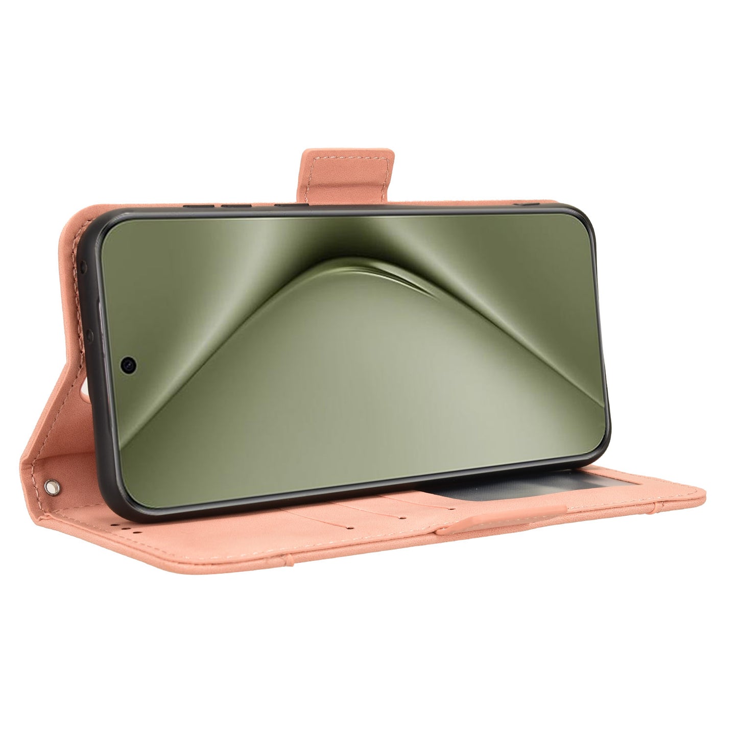 For Huawei Pura 70 Pro / 70 Pro+ / 70 Ultra Leather Case Multiple Card Slots Phone Cover - Pink