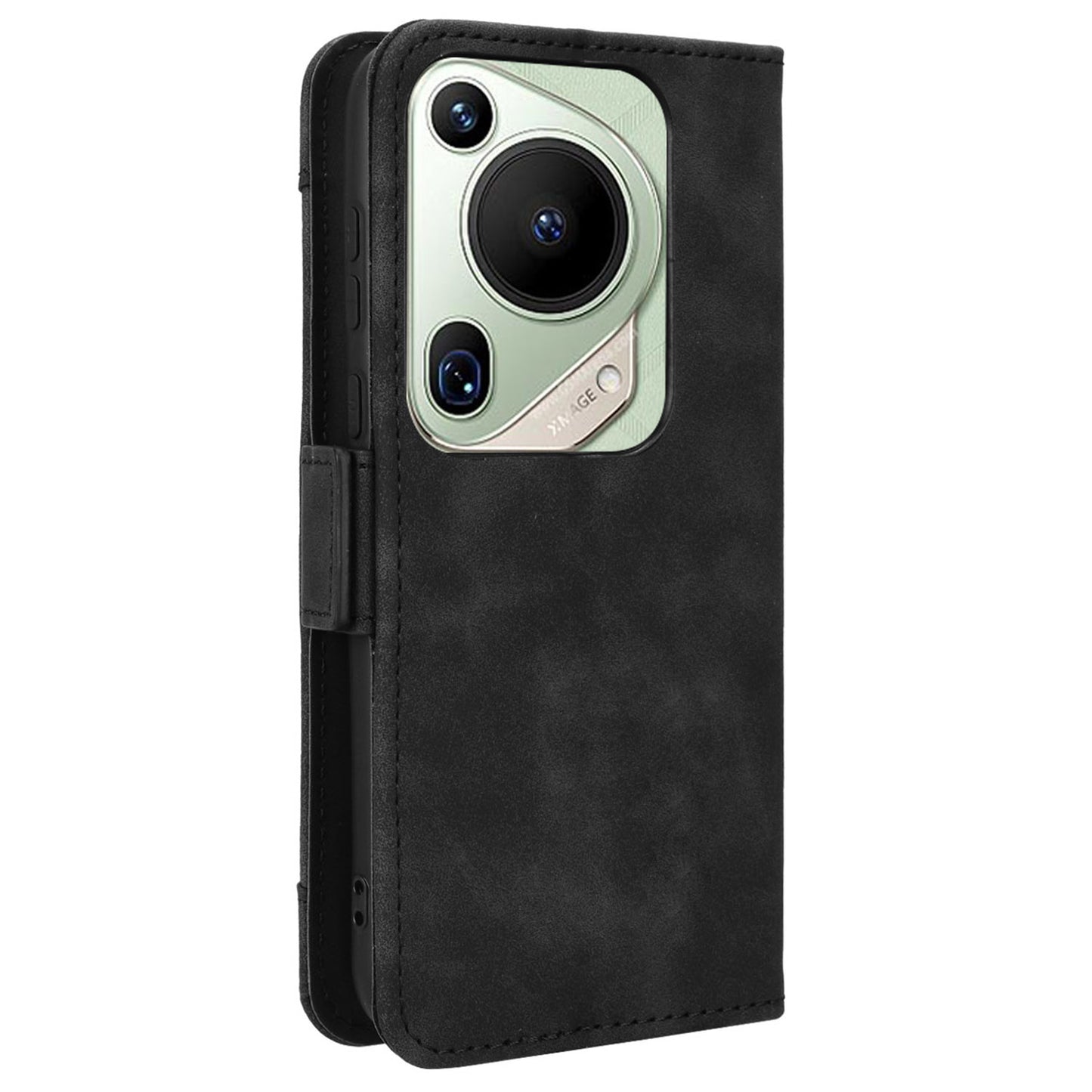 For Huawei Pura 70 Pro / 70 Pro+ / 70 Ultra Leather Case Multiple Card Slots Phone Cover - Black