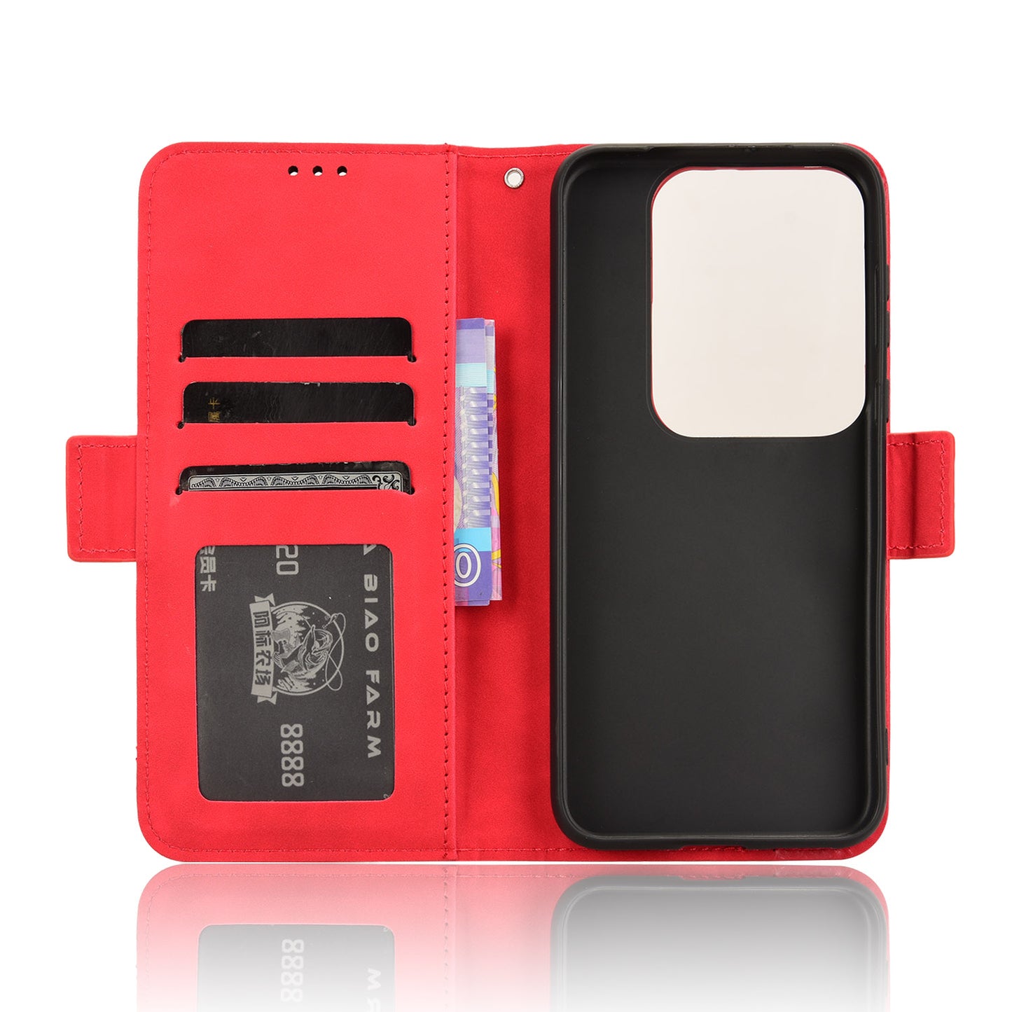 For Huawei Pura 70 Pro / 70 Pro+ / 70 Ultra Leather Case Multiple Card Slots Phone Cover - Red