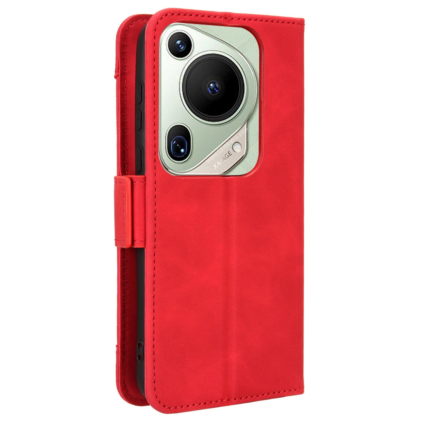 For Huawei Pura 70 Pro / 70 Pro+ / 70 Ultra Leather Case Multiple Card Slots Phone Cover - Red