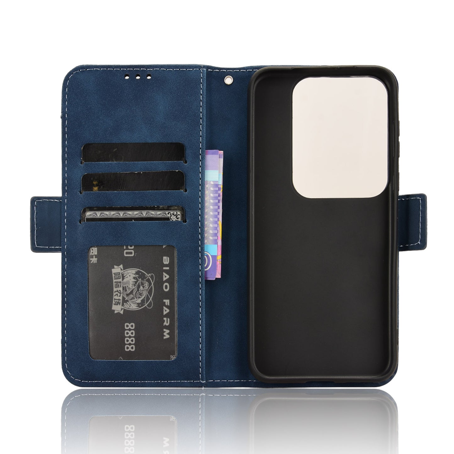 For Huawei Pura 70 Pro / 70 Pro+ / 70 Ultra Leather Case Multiple Card Slots Phone Cover - Blue