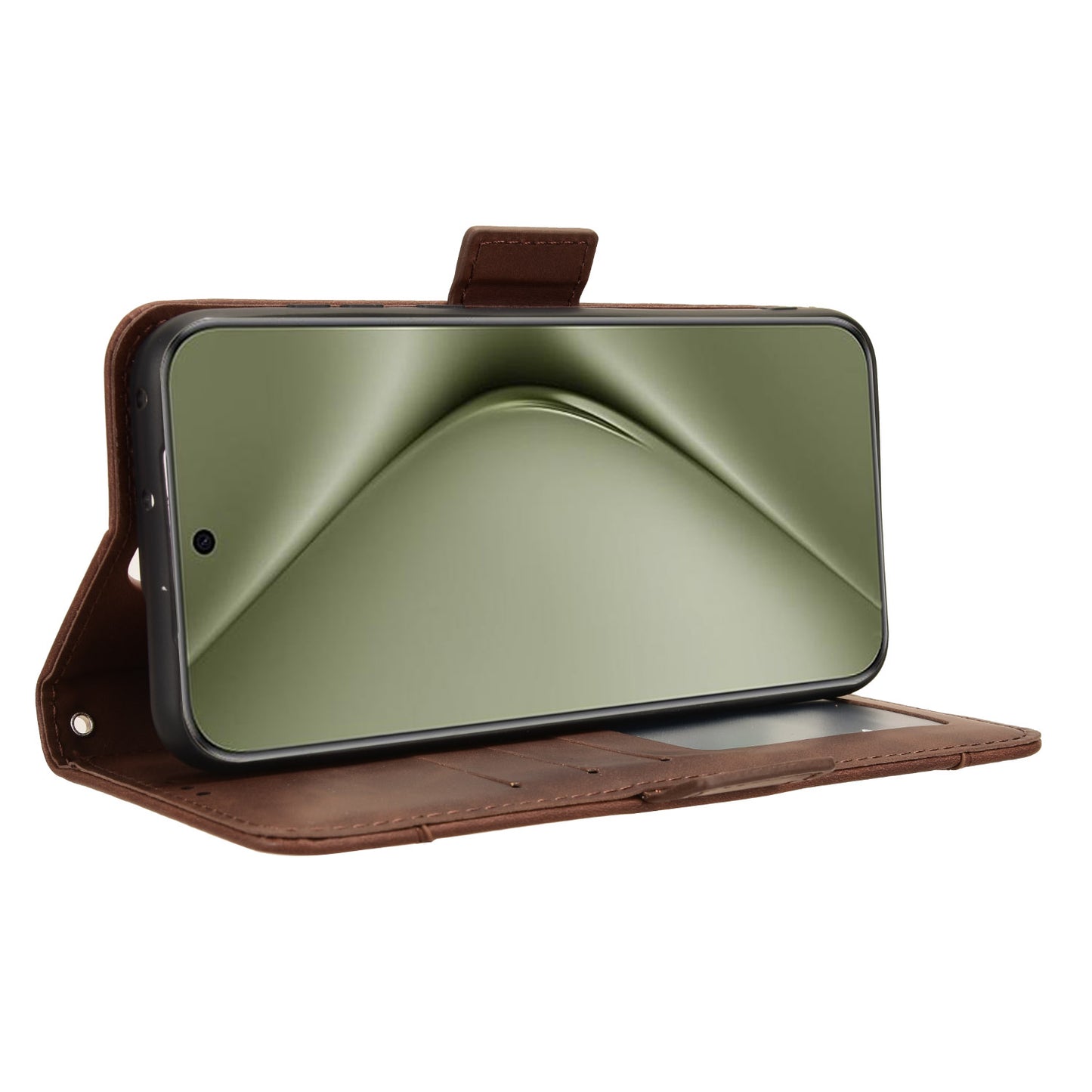 For Huawei Pura 70 Pro / 70 Pro+ / 70 Ultra Leather Case Multiple Card Slots Phone Cover - Brown