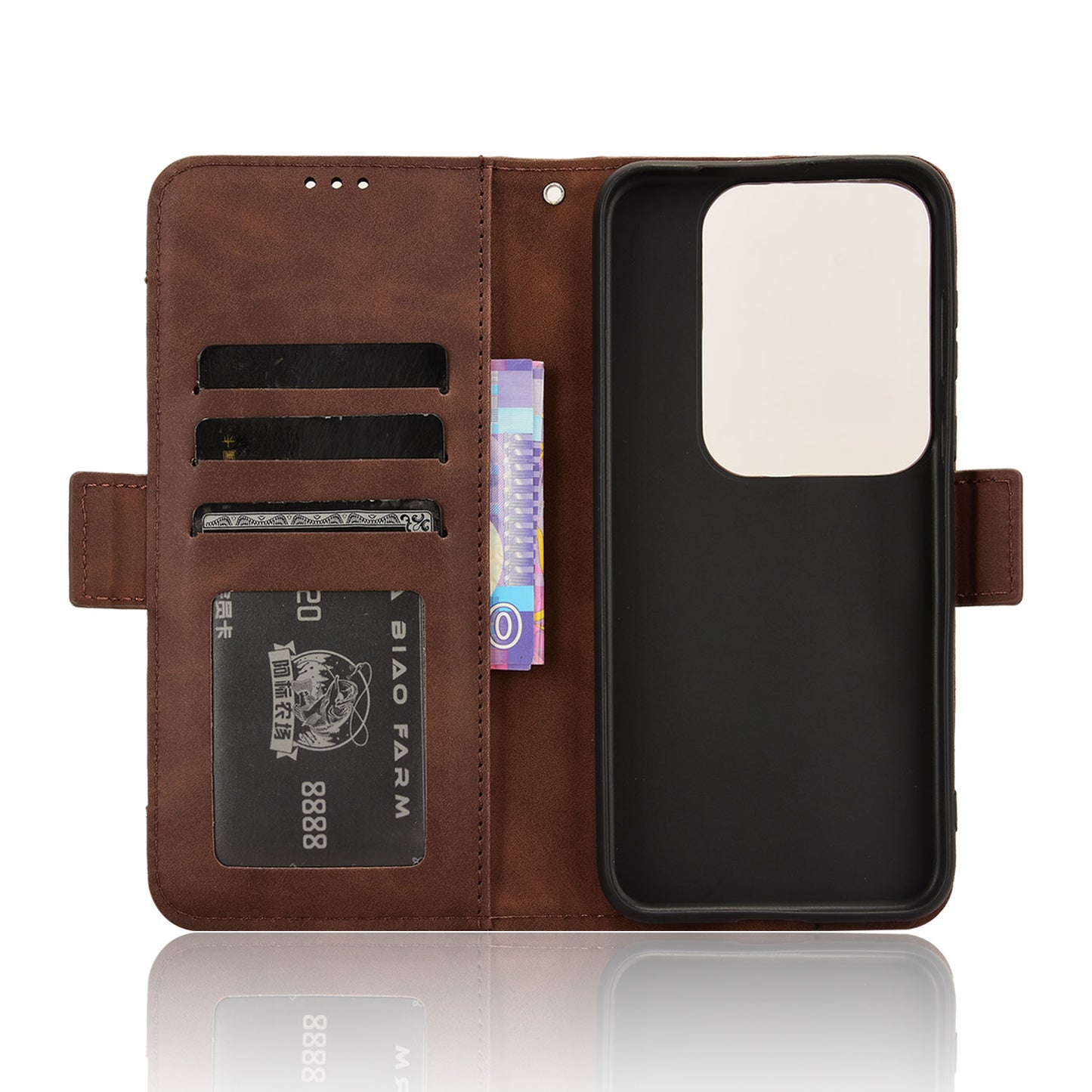 For Huawei Pura 70 Pro / 70 Pro+ / 70 Ultra Leather Case Multiple Card Slots Phone Cover - Brown