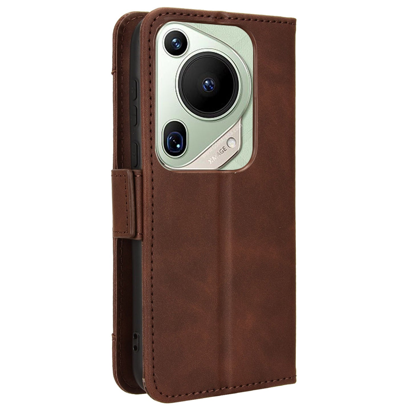 For Huawei Pura 70 Pro / 70 Pro+ / 70 Ultra Leather Case Multiple Card Slots Phone Cover - Brown