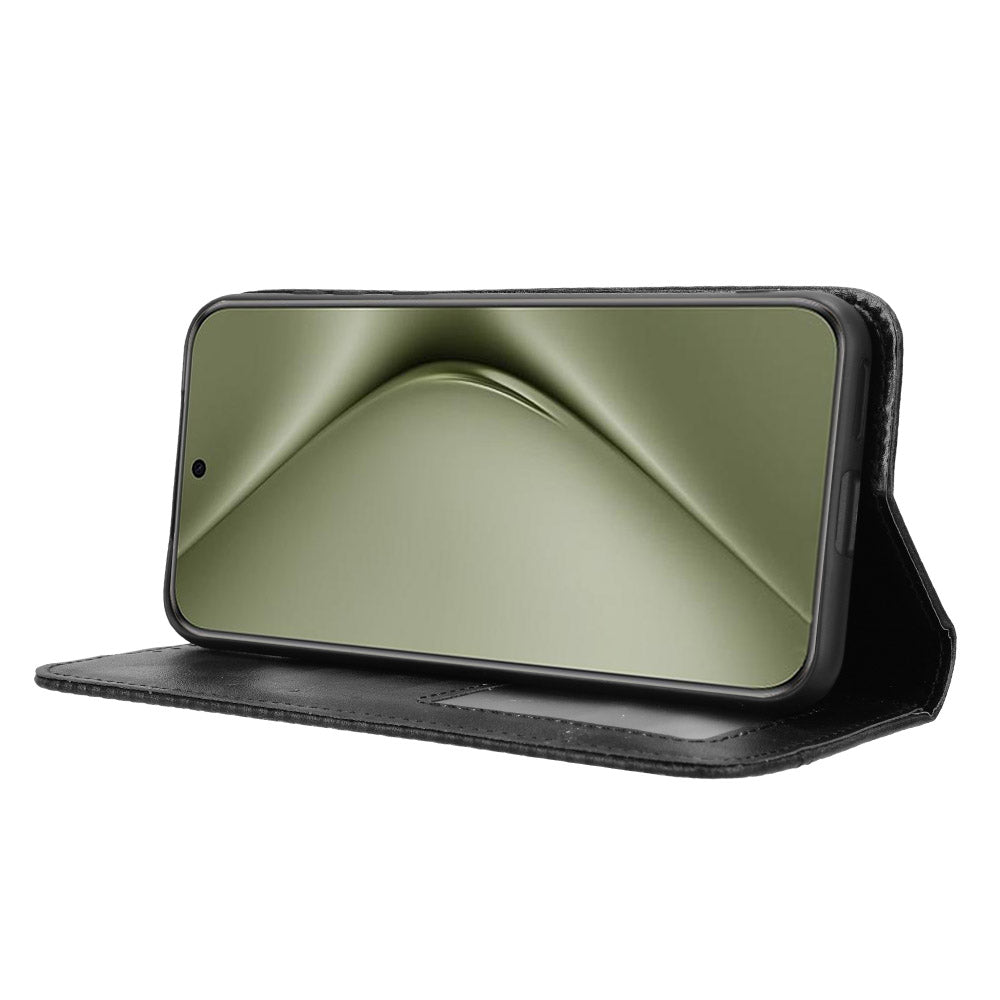 For Huawei Pura 70 Pro / 70 Pro+ / 70 Ultra Case Retro PU Leather Wallet Protective Phone Cover - Black