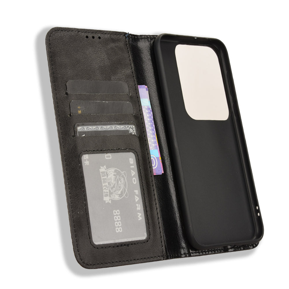 For Huawei Pura 70 Pro / 70 Pro+ / 70 Ultra Case Retro PU Leather Wallet Protective Phone Cover - Black