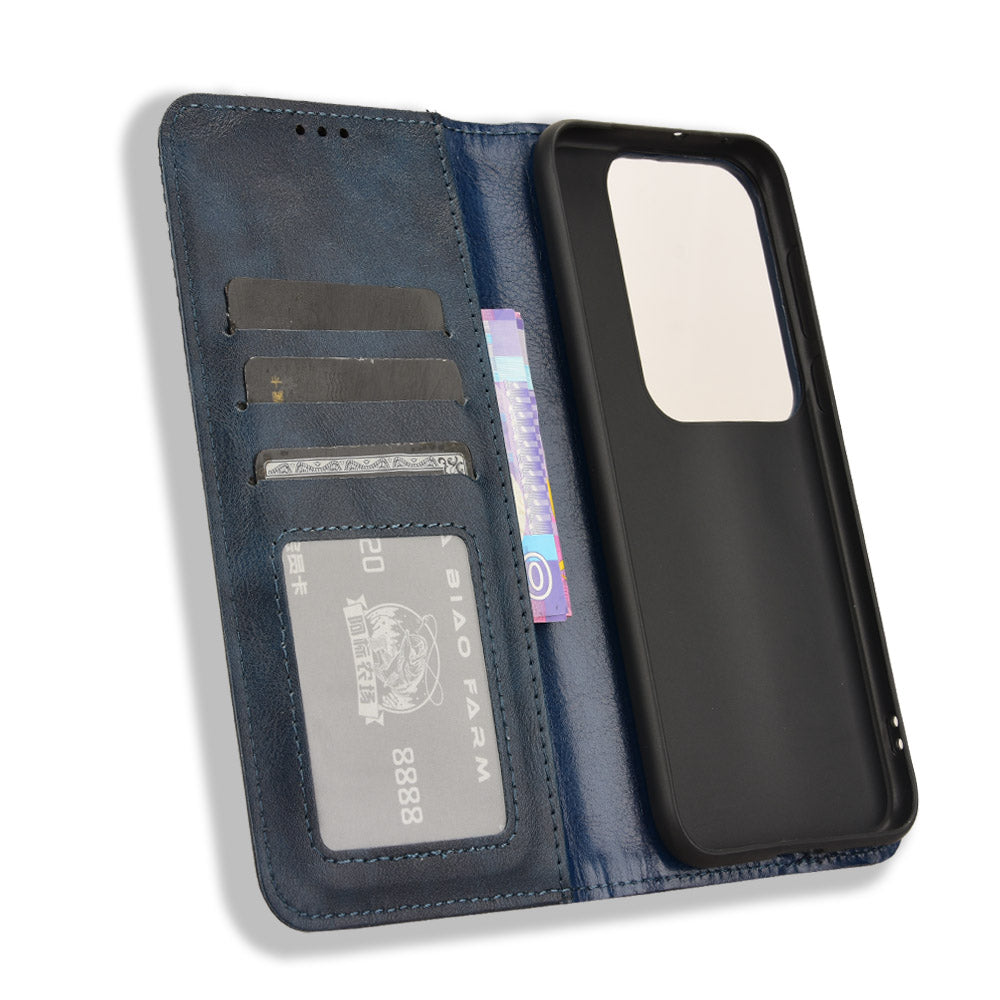 For Huawei Pura 70 Pro / 70 Pro+ / 70 Ultra Case Retro PU Leather Wallet Protective Phone Cover - Blue