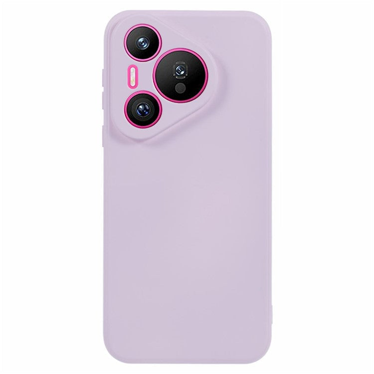 For Huawei Pura 70 Case Fiber Lining Soft TPU Phone Protective Cover Shockproof Phone Shell - Light Purple