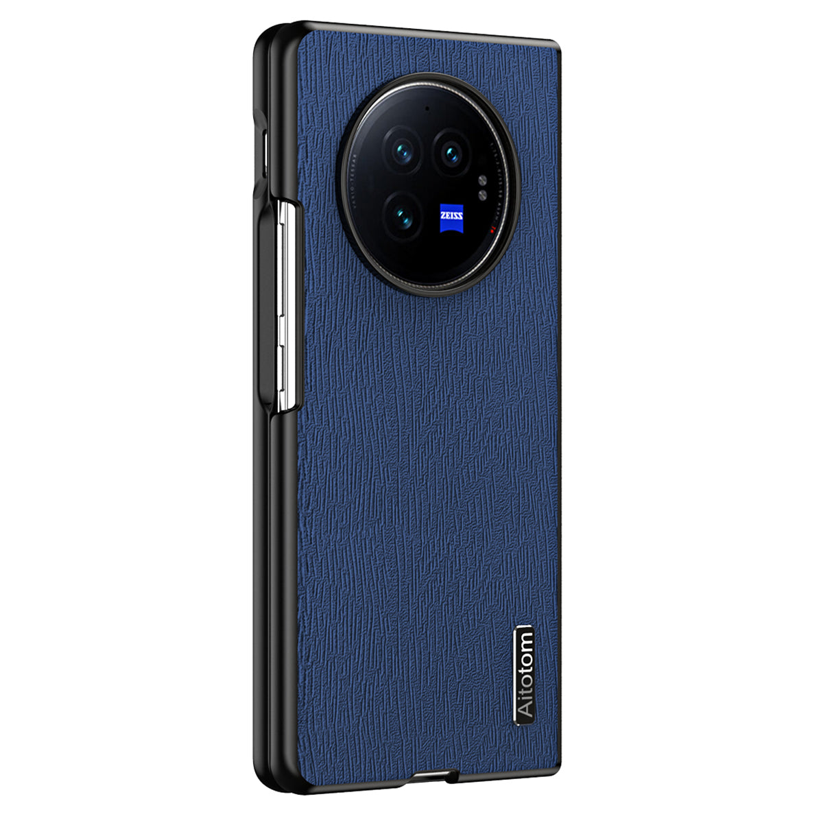 For vivo X Fold3 Case PU Leather+PC+TPU Tree Pattern Slim Protective Phone Cover - Blue